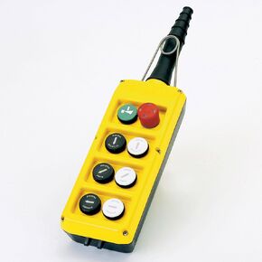 ASI PLB08-E 8 Button Crane Pendant Station, Double Row, 6 Bidirectional Push Buttons, 1 Alarm Button, 1 Emergency Stop, 1NC/8No Contacts