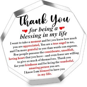Thank You Appreciation Gifts For Women Boss Teacher Best Special Friend Gifts Stocking Stuffers Thanksgiving Decor Acrylic Plaque Paperweight