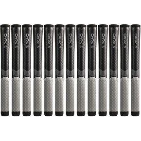 تقنية البوليمر من سلسلة Winn Grips Dri-Tac LT، حزمة مقابض جولف 13 قطعة - كبيرة الحجم (+1/8 بوصة)، أسود/رمادي