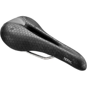 Terry Fly Ti Bicycle Saddle | Bicycle Seat Optimized for Men - Flexible & Comfortable | Multy-Density Foam, Central Relief Zone, Ergonomic Design, Waterproof Black Leather