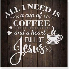Coffee And Jesus Sign Christian Wood Decor Rustic Signs Wooden Decorations Kitchen Small Religious Plaque Station Nook Wall Home Faith Family Farmhouse Inspirational Scripture 8 x 8 Art B3-08080061069