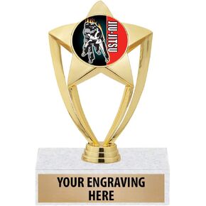 Crown Awards 6" Gold Jiu Jitsu Trophies - Martial Arts Star Trophy Prime