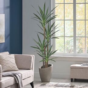 Artificial Agave Plant 7FT with 60 Leaves & 4 Trunks Tall Faux Floor Fake Potted Large Tree 83 Inch for Home Office Indoor Outdoor Garden Landscaping Decor Housewarming Gift (7FT, 1Pack)