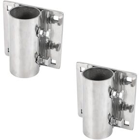 2 pcs Heavy Duty Side Leg Pipe Holder，Stationary Dock Heavy Duty Side Leg Pipe Holder，Dock Pipe Leg Holder，Reinforced Welded and 304 Stainless Steel Material，7/16" Holes for 3/8" Carriage Bolts