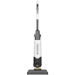 Eureka NEW201 All in One Wet Dry Vacuum Cleaner and Mop for Multi-Surface, Corded Lightweight Self-Cleaning System, for Hard Floors and Area Rugs, 2-in-1, Black and White with Solution Bottle