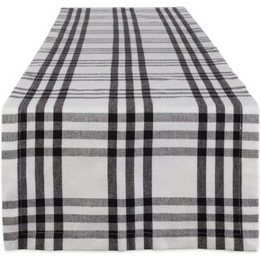 DII Home Sweet Farmhouse Plaid Tabletop Collection, Table Runner, 14x72, Black