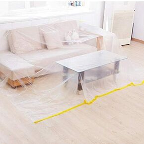 Clear Furniture Cover, Extra Large Sofa Couch Covers, Heavy Duty Plastic Waterproof Sofa Storage Covers, Bed Dust Protector Cover Shelter for Moving Protection, 146"Lx106"W