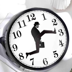 Ministry of Silly Walks Clock,Creative Wall Clock Funny Walking Comedian Round Silent Mute Clock Home Office Decoration
