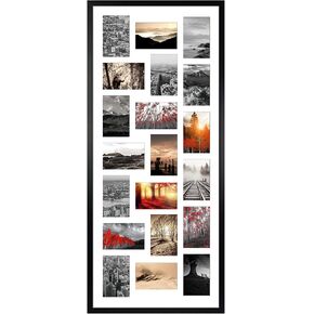 Collage Picture Frame 4x6, 20 Opening Black Large Photo Frame for Multiple 4 by 6 inch Pictures for Wall