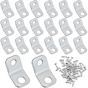 20PCS 135 Degree Corner Brackets Zinc Electro-Plate Finish Iron Sheet Corner Joint Shelf Brackets Furniture Hardware with Screws Corner Braces