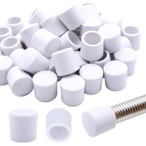 20PCS Rubber Door Stop Bumper, 0.39 Inch Door Stoppers Rubber Door Stop Replacement Tips Springe Hinge End Caps for Wall and Floor Protection, White