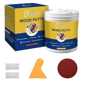 Wood Filler, Wood Filler Paintable, Wood Repair Putty Stainable, Quick Drying, Repairs Holes, Cracks, Chips in Wood Furniture, Outdoor Wood Furniture Repair Kit, 9.87 Oz, White