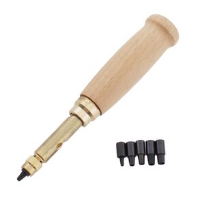 RLECS 130mm/5.1inch Adjustable Screw Punch Leather Punch Tool Binding Tool Leather Punch Suitable for Sewing Leather Craft and Paper and Cutting Rubber