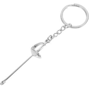 Fencing Keychain Couple Keychains Metal Foil Lovers Silver Gilded