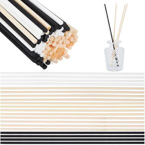 CRASPIRE 60Pcs Fiber Diffuser Sticks 20cm Long Reed Black Replacement Fragrance Refill Rattan Sticks 3mm Thick Aromatherapy Essential Oil Aroma Spa Diffuser Volatilizing Sticks