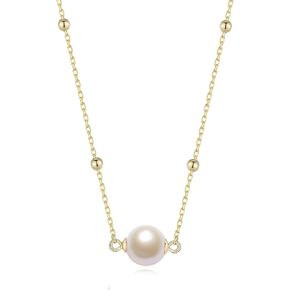 Stjarna Handmade Freshwater Pearl Necklace 6-7mm White Aurora Pearl Pendant 14K Gold Filled Necklaces for Women Girls Jewelry Gift NP11J