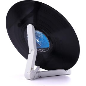 Vinyl Record Display Stand Foldable Anti-skid Multifunctional Organizer LP Albums Storage Holder (Black)
