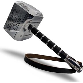 Thor Hammer Metal with attractive odin handmade engraving Mjolnir Full Size 15-Inch Adult Collectible full Grain Leather Wrap with stand Unisex Gift