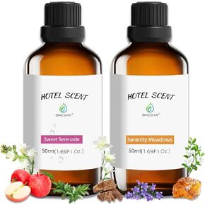 Serenity Meadows and Sweet Serenade Hotel Scents 1.69 Fl Oz (50ml), Home Luxury Aroma & Hotel Collection Diffuser Oil- Top 2 Hotel Diffuser Oil for Aromatherapy