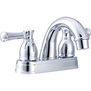Dura Faucet RV Designer Two Handle Arc Spout Bathroom Faucet (Brushed Satin Nickel) - for Recreational Vehicles, Motorhomes, Travel Trailers and More