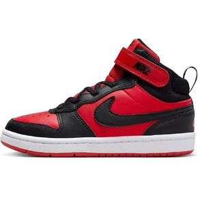 حذاء Nike Court Borough Mid 2 Big للأطفال (CD7782-403، سبج داكن/أبيض/ليموني بلاست) مقاس 4