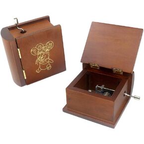 ROSIKING Wooden Book Music Box Hand Crank Antique Carved Jewelry Musical Boxes Christmas Birthday Valentine's Day Gifts Plays Chanson Du Toreador
