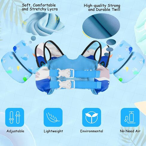 Swim Vest for Kids 30-60 Lbs Girls Boys Life Jacket with Double Security Buckle Floaties for Toddler from 2,3,4,5,6,7,8 Years Old Children in Saudi Arabia