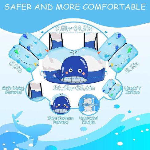 Swim Vest for Kids 30-60 Lbs Girls Boys Life Jacket with Double Security Buckle Floaties for Toddler from 2,3,4,5,6,7,8 Years Old Children in Saudi Arabia