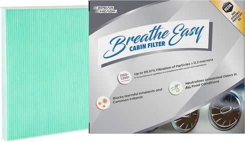 Spearhead HEPA Breathe Easy Cabin Filter, Up to 99.97% Filtration of 0.3 Micron Particles w/No Airflow Reduction (BE-811H) in Saudi Arabia