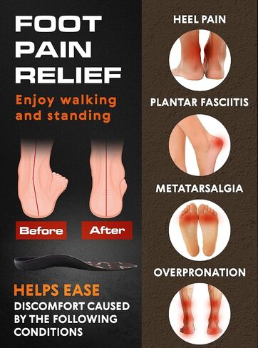 210+lbs Powerful Plantar Fasciitis Insoles for Men and Women - Effective Arch Support - Superior Performance - Orthotic Insoles with High Arch for Work Сasual Boots Shoes (Ruby, S) in Saudi Arabia