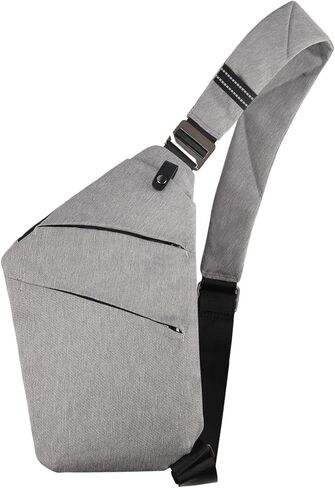 VADOO Anti-theft Crossbody Bag for Men and Women, RFID Blocking Bag Slim Sling Bag Lightweight Shoulder Chest Bag for Travel Sport, Gray 2.0 in Saudi Arabia