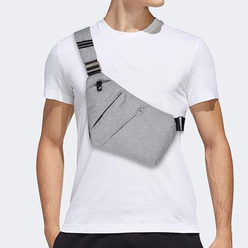 VADOO Anti-theft Crossbody Bag for Men and Women, RFID Blocking Bag Slim Sling Bag Lightweight Shoulder Chest Bag for Travel Sport, Gray 2.0 in Saudi Arabia
