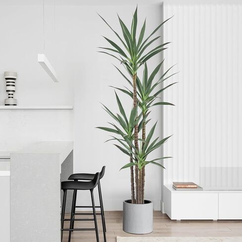 Artificial Agave Plant 7FT with 60 Leaves & 4 Trunks Tall Faux Floor Fake Potted Large Tree 83 Inch for Home Office Indoor Outdoor Garden Landscaping Decor Housewarming Gift (7FT, 1Pack) in Saudi Arabia
