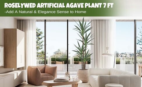 Artificial Agave Plant 7FT with 60 Leaves & 4 Trunks Tall Faux Floor Fake Potted Large Tree 83 Inch for Home Office Indoor Outdoor Garden Landscaping Decor Housewarming Gift (7FT, 1Pack) in Saudi Arabia