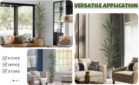 Artificial Agave Plant 7FT with 60 Leaves & 4 Trunks Tall Faux Floor Fake Potted Large Tree 83 Inch for Home Office Indoor Outdoor Garden Landscaping Decor Housewarming Gift (7FT, 1Pack) in Saudi Arabia