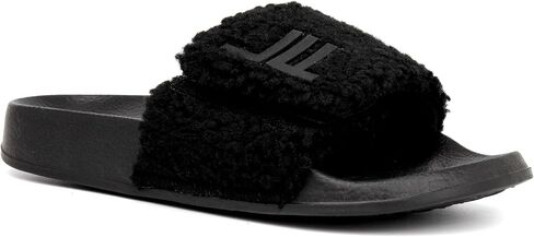 صنادل LONDON FOG النسائية Scarlett Sherpa Spa Slide مفتوحة عند الأصابع للمنزل في الأماكن المغلقة والمفتوحة in Kuwait