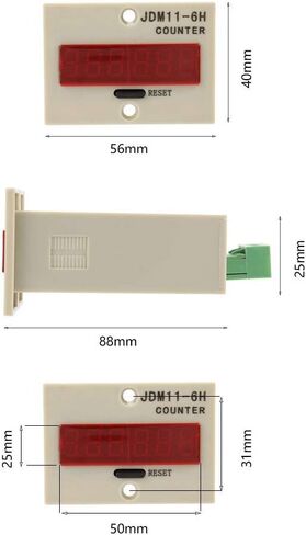 DIGITEN 0-999999 عداد LED رقمي عداد إلكتروني صغير عداد مرور العملاء عداد إلكتروني JDM11-6H (DC12V) in Saudi Arabia