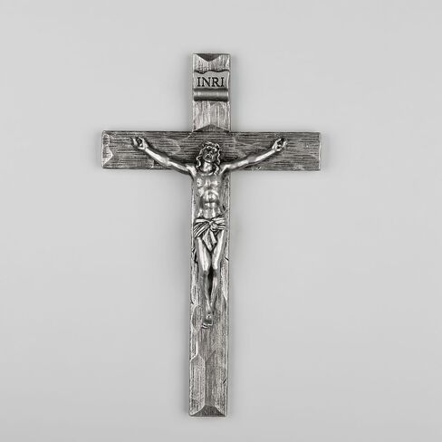 DevotedWalls 8 inch Golden Crucifix, Metal-Looking Cross, Catholic Cross for Wall, Prismatic Crucifix,Wall Decor Door Crucifix for Home and Church, Baptism Gifts for Boys and Girls (Bronze Color) in Saudi Arabia