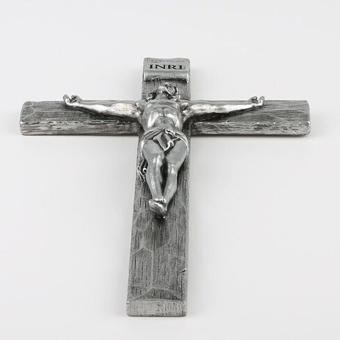 DevotedWalls 8 inch Golden Crucifix, Metal-Looking Cross, Catholic Cross for Wall, Prismatic Crucifix,Wall Decor Door Crucifix for Home and Church, Baptism Gifts for Boys and Girls (Bronze Color) in Saudi Arabia