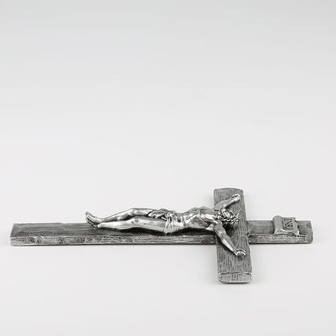 DevotedWalls 8 inch Golden Crucifix, Metal-Looking Cross, Catholic Cross for Wall, Prismatic Crucifix,Wall Decor Door Crucifix for Home and Church, Baptism Gifts for Boys and Girls (Bronze Color) in Saudi Arabia