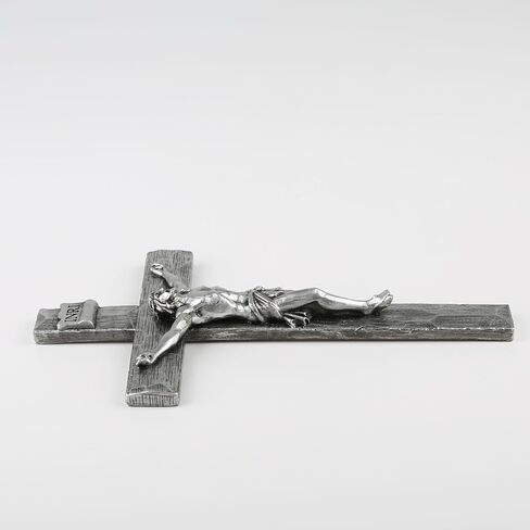 DevotedWalls 8 inch Golden Crucifix, Metal-Looking Cross, Catholic Cross for Wall, Prismatic Crucifix,Wall Decor Door Crucifix for Home and Church, Baptism Gifts for Boys and Girls (Bronze Color) in Saudi Arabia