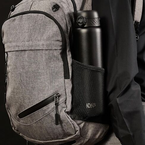 Ion8 1 Litre Stainless Steel Water Bottle, Leak Proof, Easy to Open, Secure Lock, Dishwasher Safe, Carry Handle, Hygienic Flip Cover, Easy Clean, Durable, Scratch Resistant, 1200 ml/40 oz, Black in Saudi Arabia