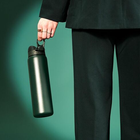 Ion8 1 Litre Stainless Steel Water Bottle, Leak Proof, Easy to Open, Secure Lock, Dishwasher Safe, Carry Handle, Hygienic Flip Cover, Easy Clean, Durable, Scratch Resistant, 1200 ml/40 oz, Black in Saudi Arabia