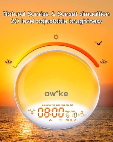 Sunrise Alarm Clock, Wake up Light, Sunrise and Sunset Simulation, Patented Product (Patent No: US 8,477,568 B2 Alarm Clock WHICH OPERATES in Conjunction with A Gradually Fading - in LAMP) in Saudi Arabia