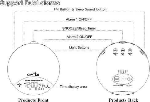 Sunrise Alarm Clock, Wake up Light, Sunrise and Sunset Simulation, Patented Product (Patent No: US 8,477,568 B2 Alarm Clock WHICH OPERATES in Conjunction with A Gradually Fading - in LAMP) in Saudi Arabia