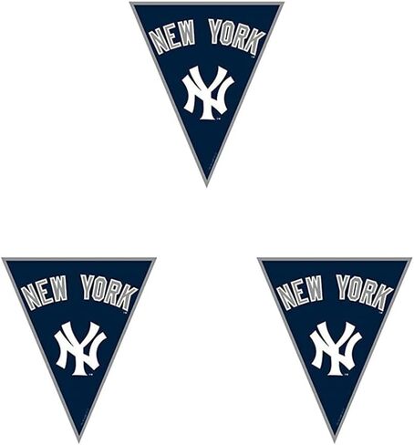 New York Yankees MLB Blue & White Plastic Pennant Banner - 12' (Pack Of 1) - Perfect For Game Day & Baseball Fans in Saudi Arabia