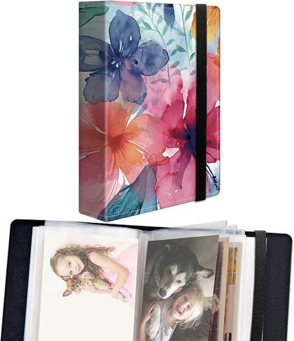 DEGDFSGR Small Photo Album 4x6 60 Pockets 120 Photos - Adventure Book Baby Photo Albums Photo Books for 4X6 Pictures Memory Book with Black Elastic Band for Photo Storage, Sunflower In Wooden in Saudi Arabia