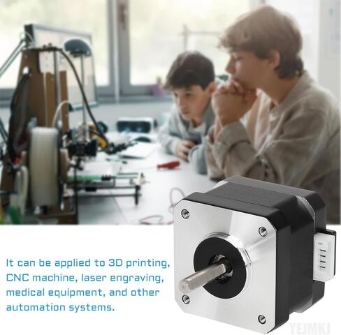 5pcs Nema 17 Stepper Motor 37MM 1.5 A 42 Motor 40Ncm (56.64oz.in) 2 Phase Stepper Motor 1.8 Degree Bipolar 4-Lead with 1m Cable and Connector for DIY CNC 3D Printer, 1.66x1.66x1.46inch in Kuwait