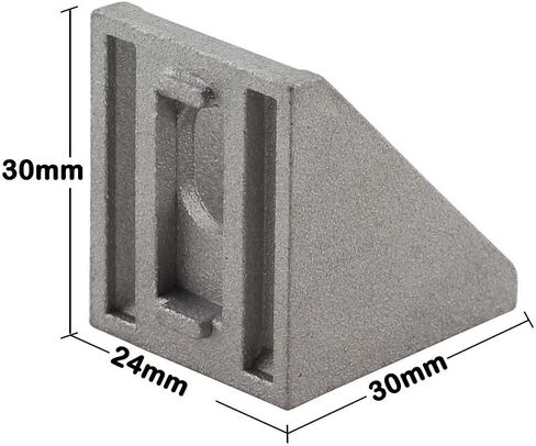 12-Pack Aluminum Profile Corner Bracket,24mm x 30mm L Shape Right Angle Joint Bracket Fastener,for 3030 Series Standard 8mm Slot Aluminum Extrusion Profile in Kuwait