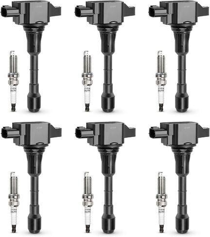 UF351 Ignition Coil & 4505 Double Iridium Spark Plug For 2001-2005 Nissan Almera,2002-2006 Sentra 1.8L L4 Replaces# 22448-6N015 22448-6N011 C1397 5C1394 (Set of 4) in Saudi Arabia